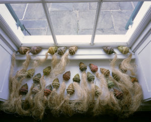 Leslie Fry. Detail of sculpture installation at Wave Hill, NY