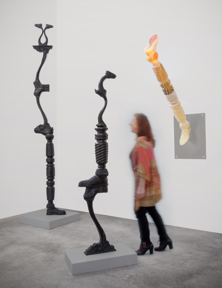 Leslie Fry. Studio view of Family Tree, Totter, and Kick