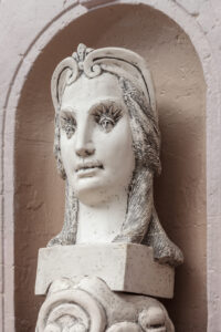 Leslie Fry. George Washington Hotel. 2018. Reinforced plaster, ink, steel. 52” x 17” x 10½” Freehand New York, NYC, Freehand/Bard Art Commission.