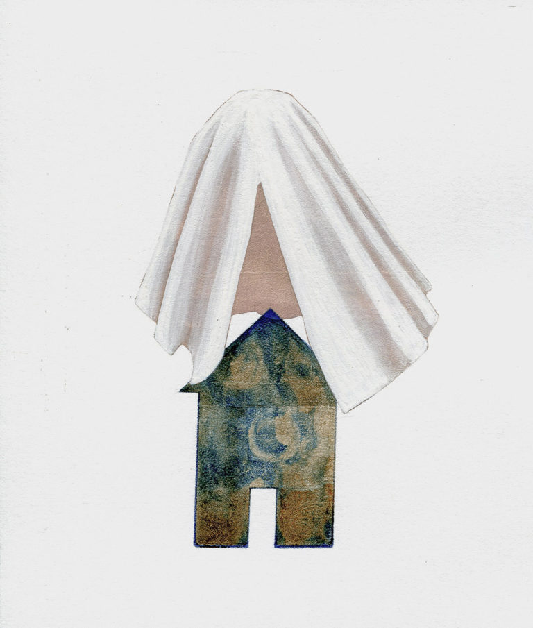 Leslie Fry. Whisper. Gouache, acrylic. 7” x 6”
