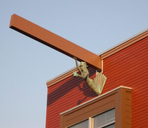 Leslie Fry. Public outdoor sculpture, Mermaid House, Burlington, VT