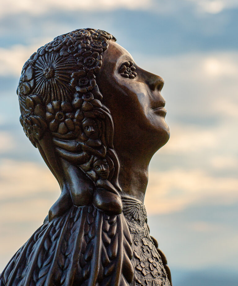Leslie Fry. Arise (detail). Bronze. 82" x 24" x 16"